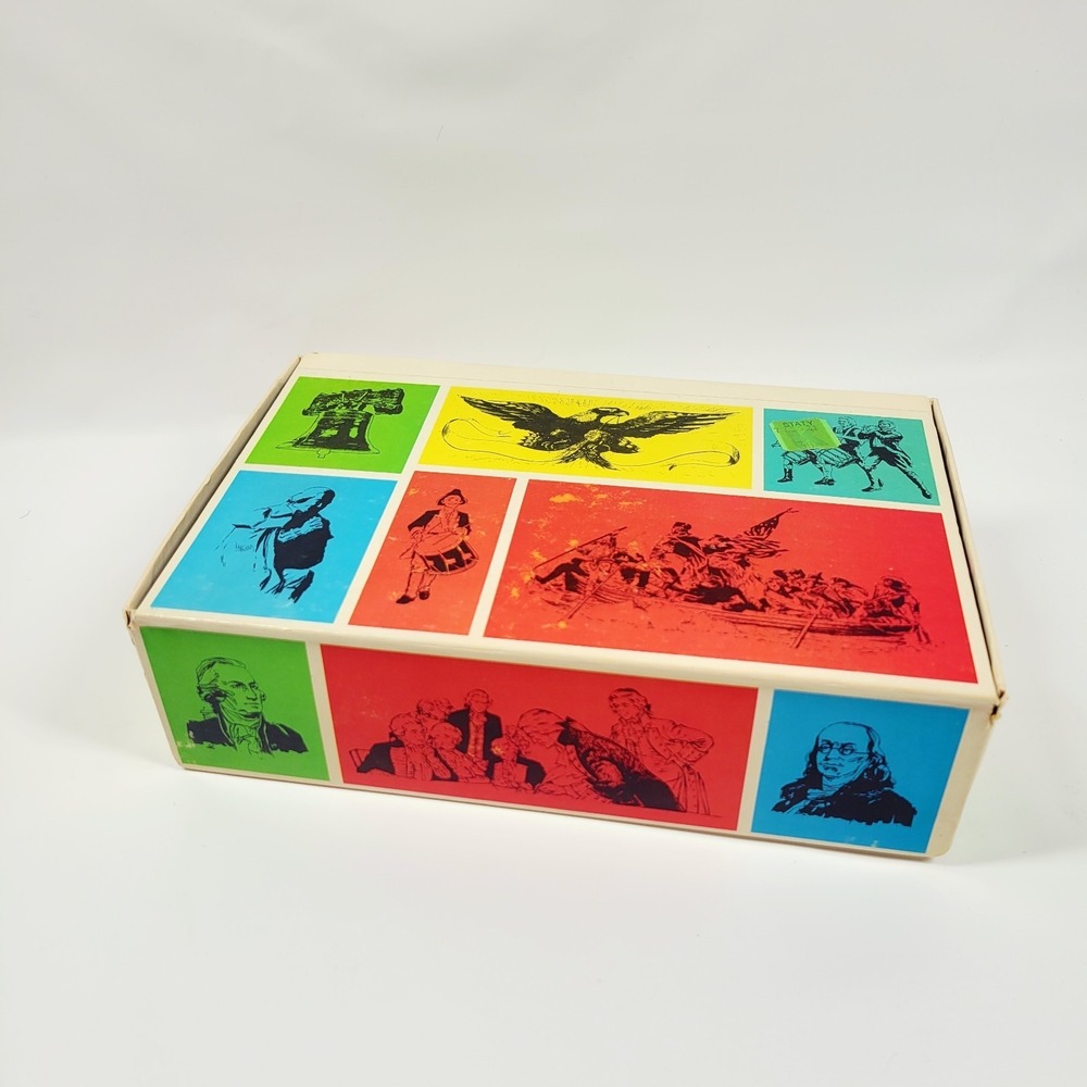 Vintage Bicentennial Pencil Box Liberty Bell Washington Franklin USA